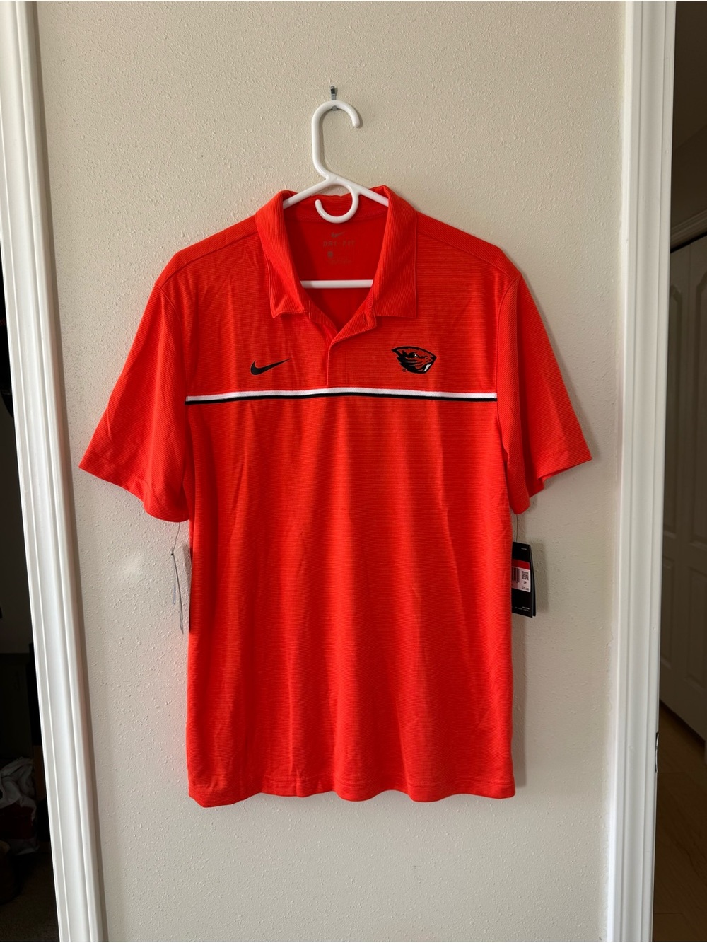 New Nike Men’s Large Oregon State Beavers Orange Polo Shirt